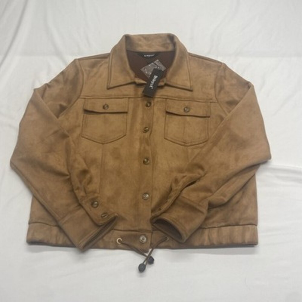 NWT Allegra K Women's Faux Button Down Jacket Brown Size M! Brand new!